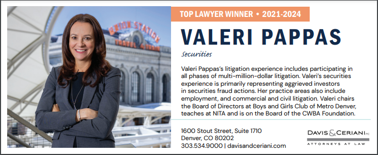 Valeri Pappas 5280 Hall of Fame Securities Law